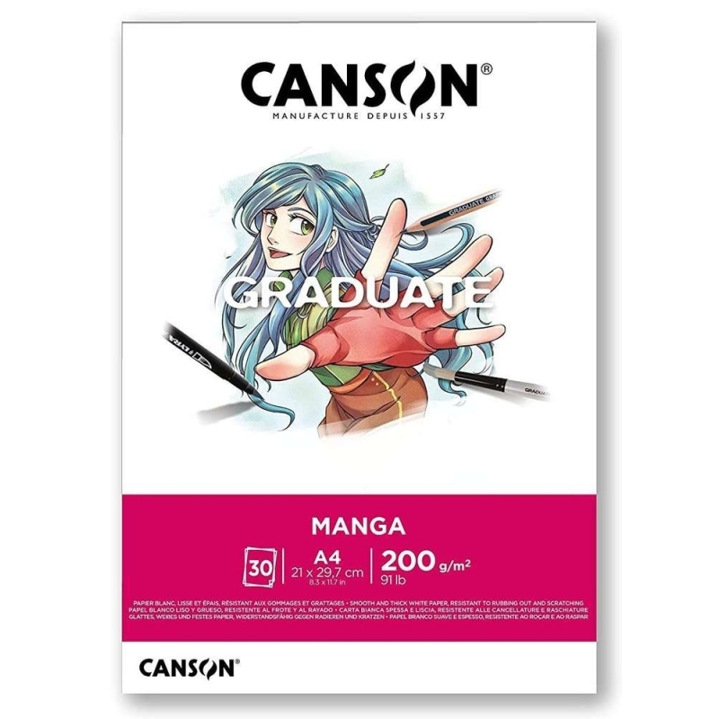 Canson Graduate Manga Marker Paper Pad - A4 Size, 70gsm, 50 Sheets For Drawing & Lettering