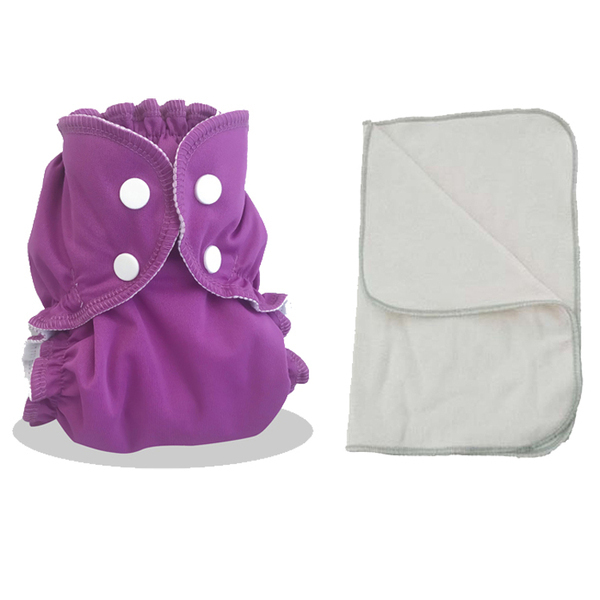 Couche Lavable Domiva 0-4KG Fuchsia - Ultra Absorbante Et Écologique Pour Bébé