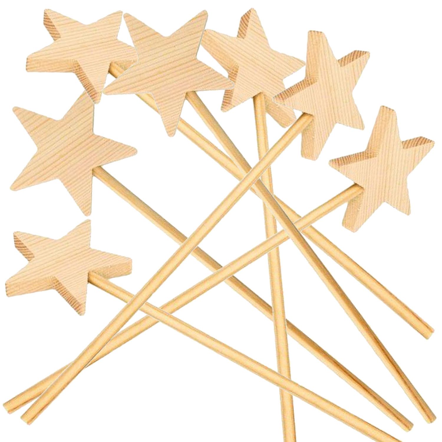 Support à Baguettes Magiques En Bois Pin Argenté - Présentoir 5 Niveaux Pour Collection - Décoration Bureau Et Maison