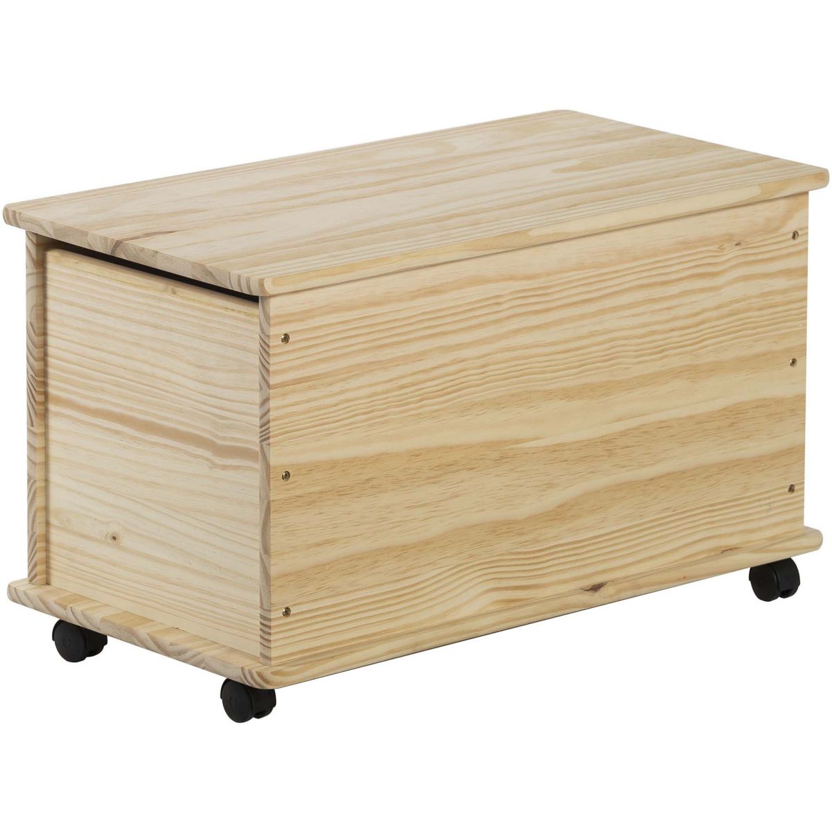 Coffre de rangement en pin massif avec 4 roulettes 69 litres | Greenweez