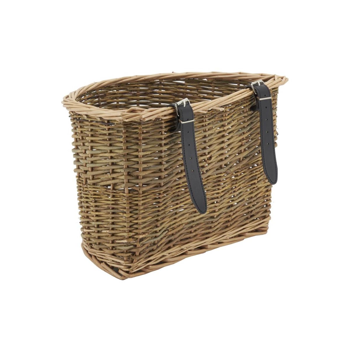 e-wicker24 Panier en Osier Blanc avec Tissu coloré