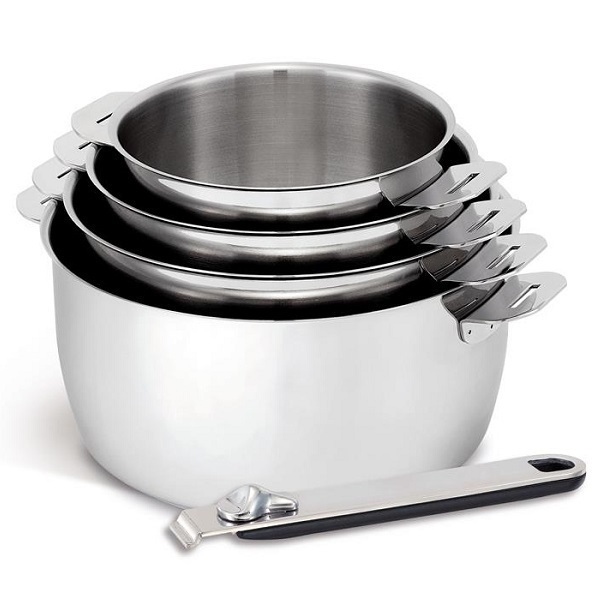 Set 4 Casseroles Inox 18/20 Cm + Poignée Amovible - Induction, Empilable, Gain De Place 75% - 8