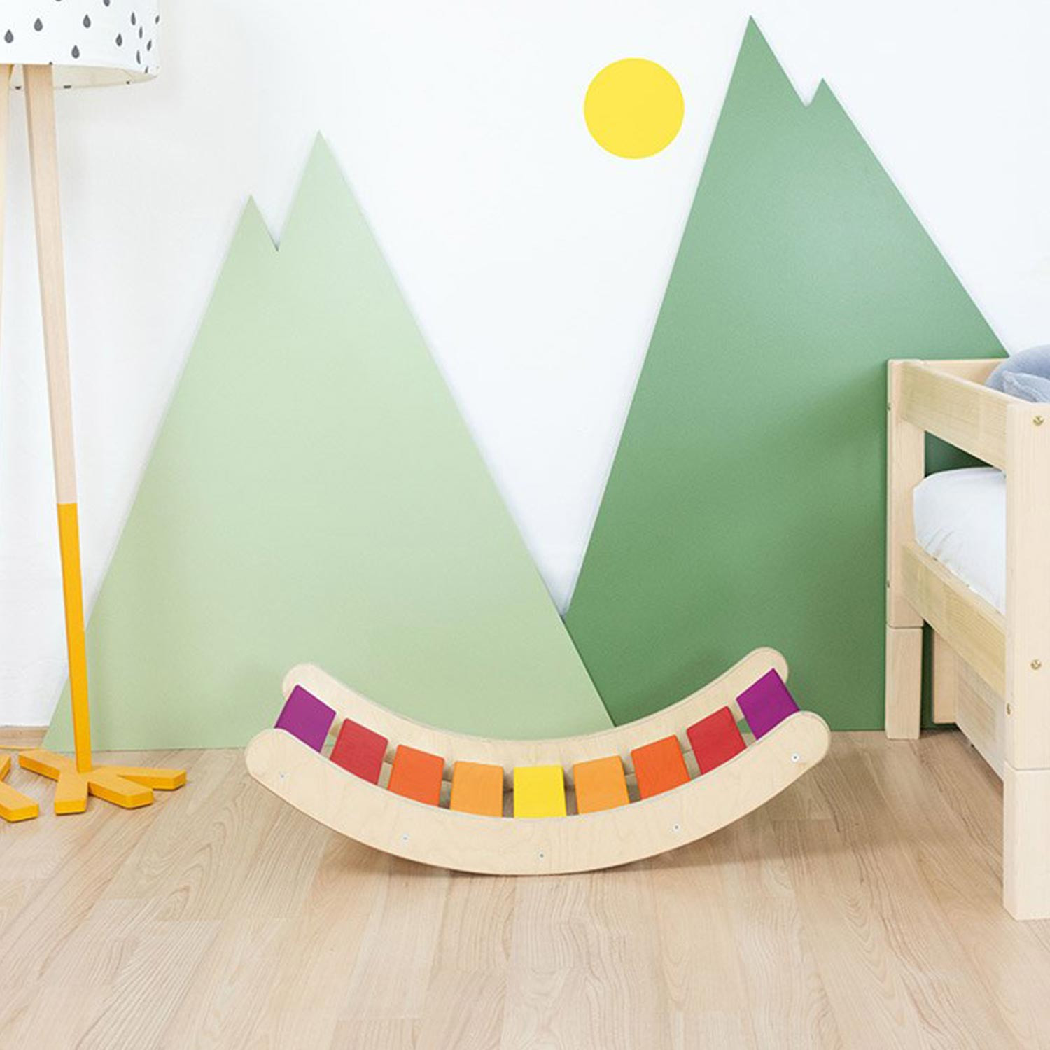 Planche D’équilibre Hexagonale HOMCENT – Avec 5 Boules En Bois – Entraînement Moteur – Capacité 50 Kg – Dès 3 Ans