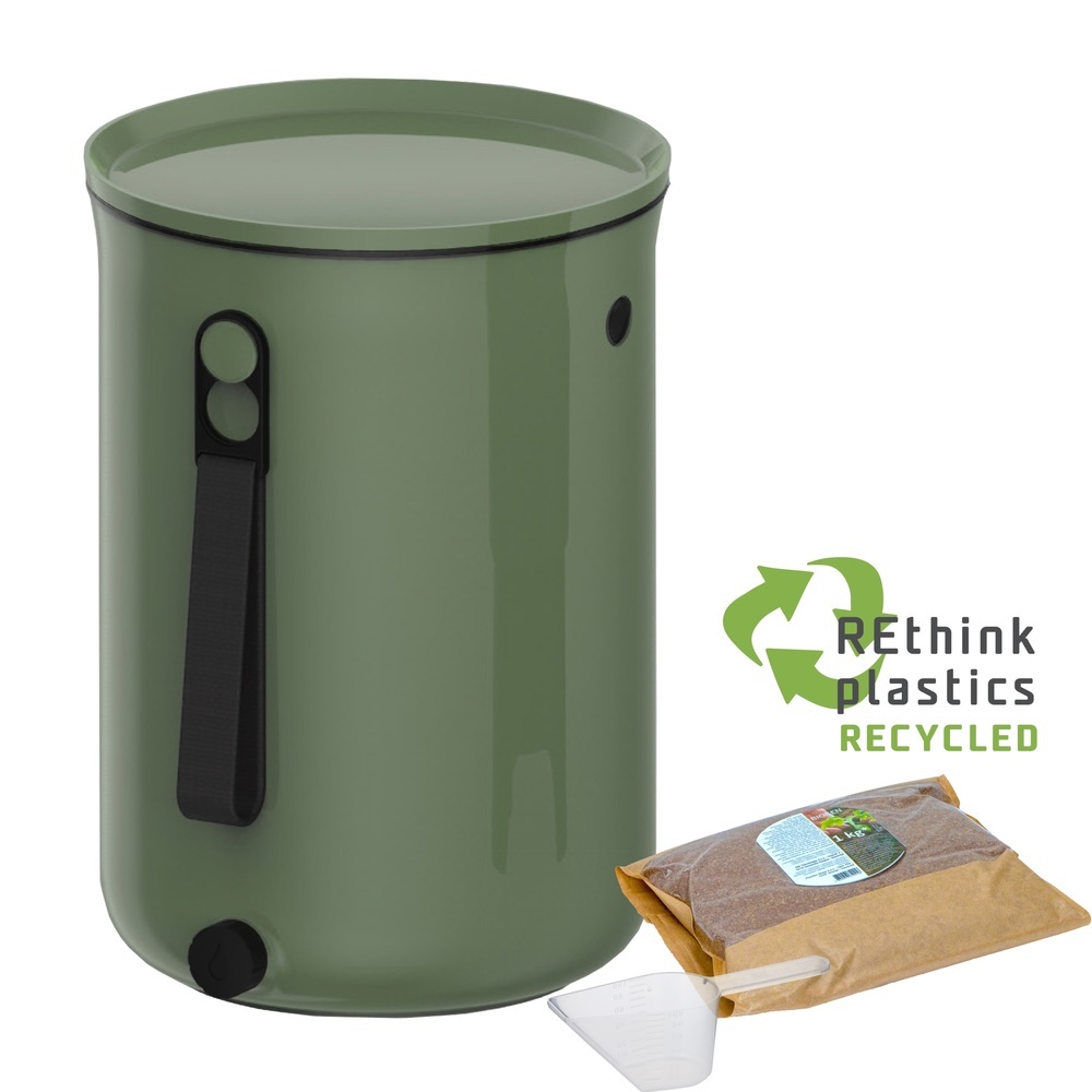 Lot de 2 composteurs Bokashi Essential 15,3L 1kg de Brain 1 base-Crème | Leroy Merlin
