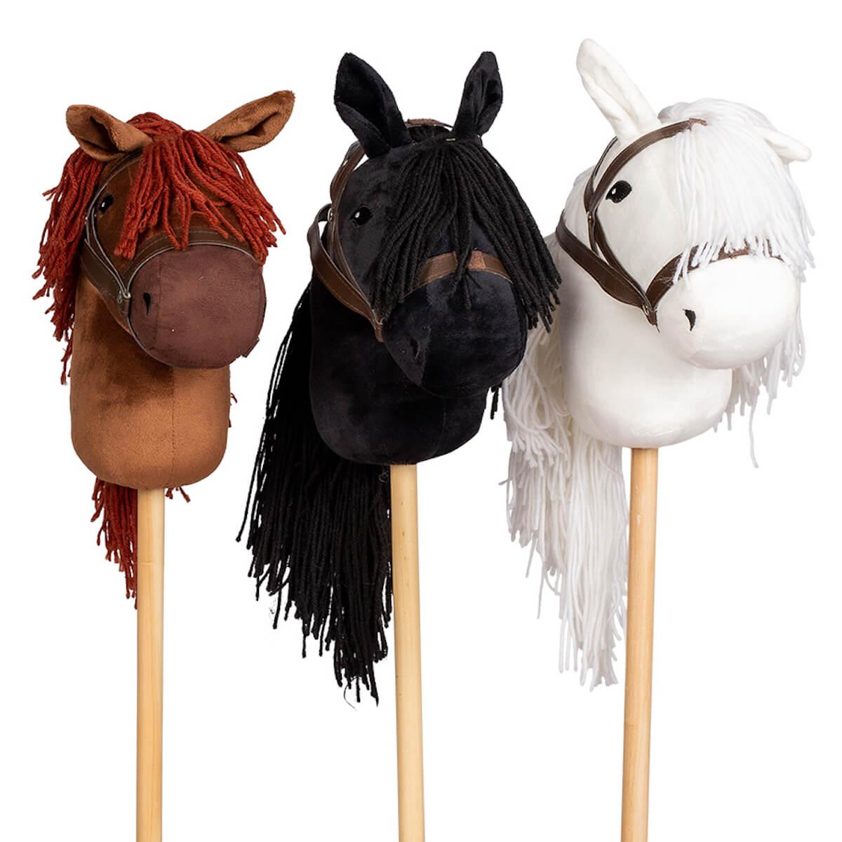 Hoppihorse – Porte-clés Mini Cheval Bâton – Tête En Peluche, Rênes Réelles, Bois – Cadeau Pour Passionnés D’équitation