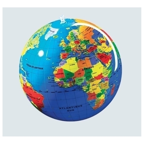 Caly - Globe Gonflable The World XXL 85cm En Anglais - 060ENF, Bleu Océan