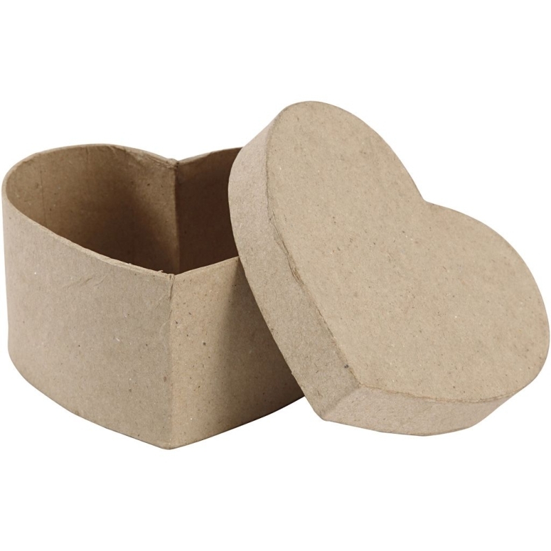 Boîte Cœur En Papier Mâché Blanc FSC 100% Recyclé – Rayher 30 Cm – Idée Cadeau Saint-Valentin Mariage Personnalisable