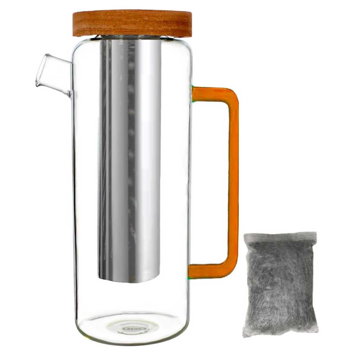Bouteille Filtrante Instantanée En Verre 1,1 Litre Avec Filtre à Charbon Actif