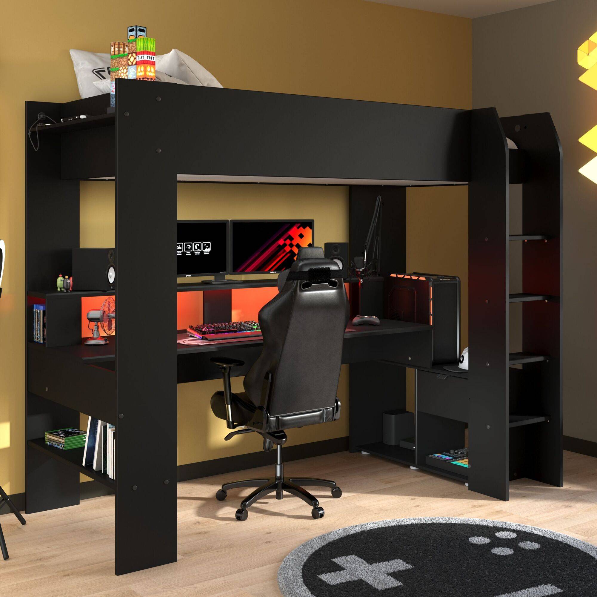 Camif Lit mezzanine gamer Pharell - Fabrication France | Greenweez