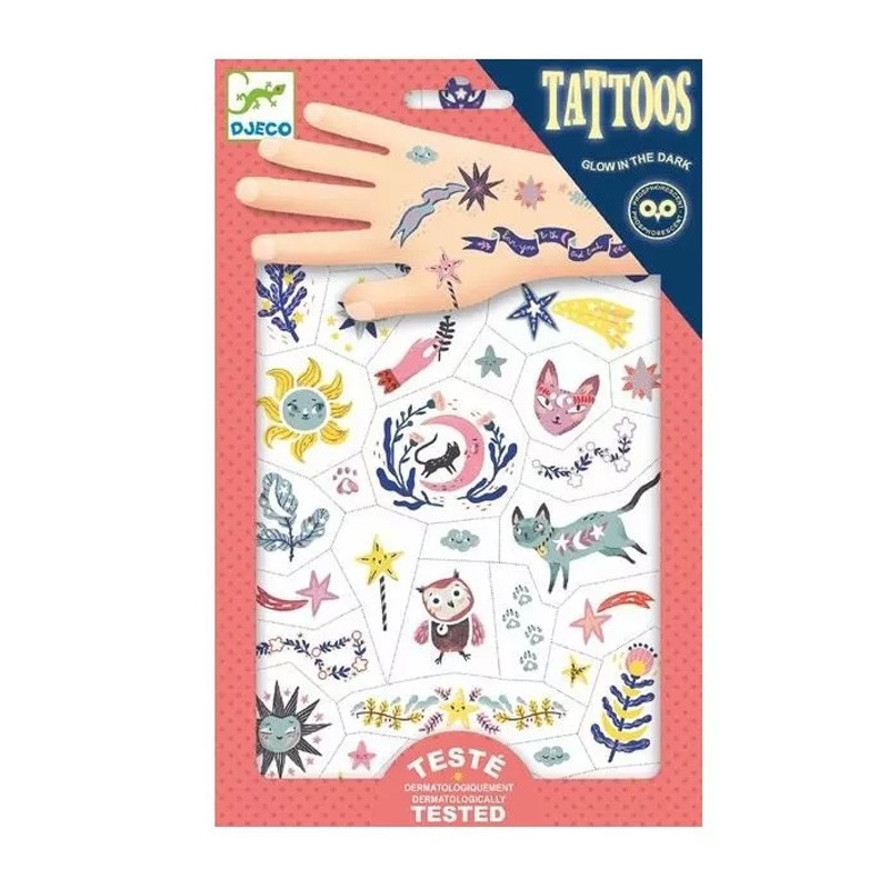 Studio Tatouage Enfant Tatouages éphémères Enfants Wild Beauty Djeco - 2 Planches Animaux Sauvages - Dès 3 Ans