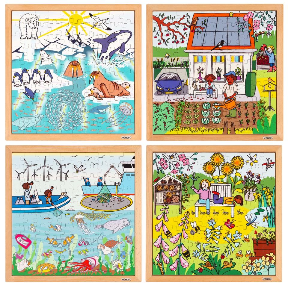 Set de 4 puzzles - Temps libre et vie sociale