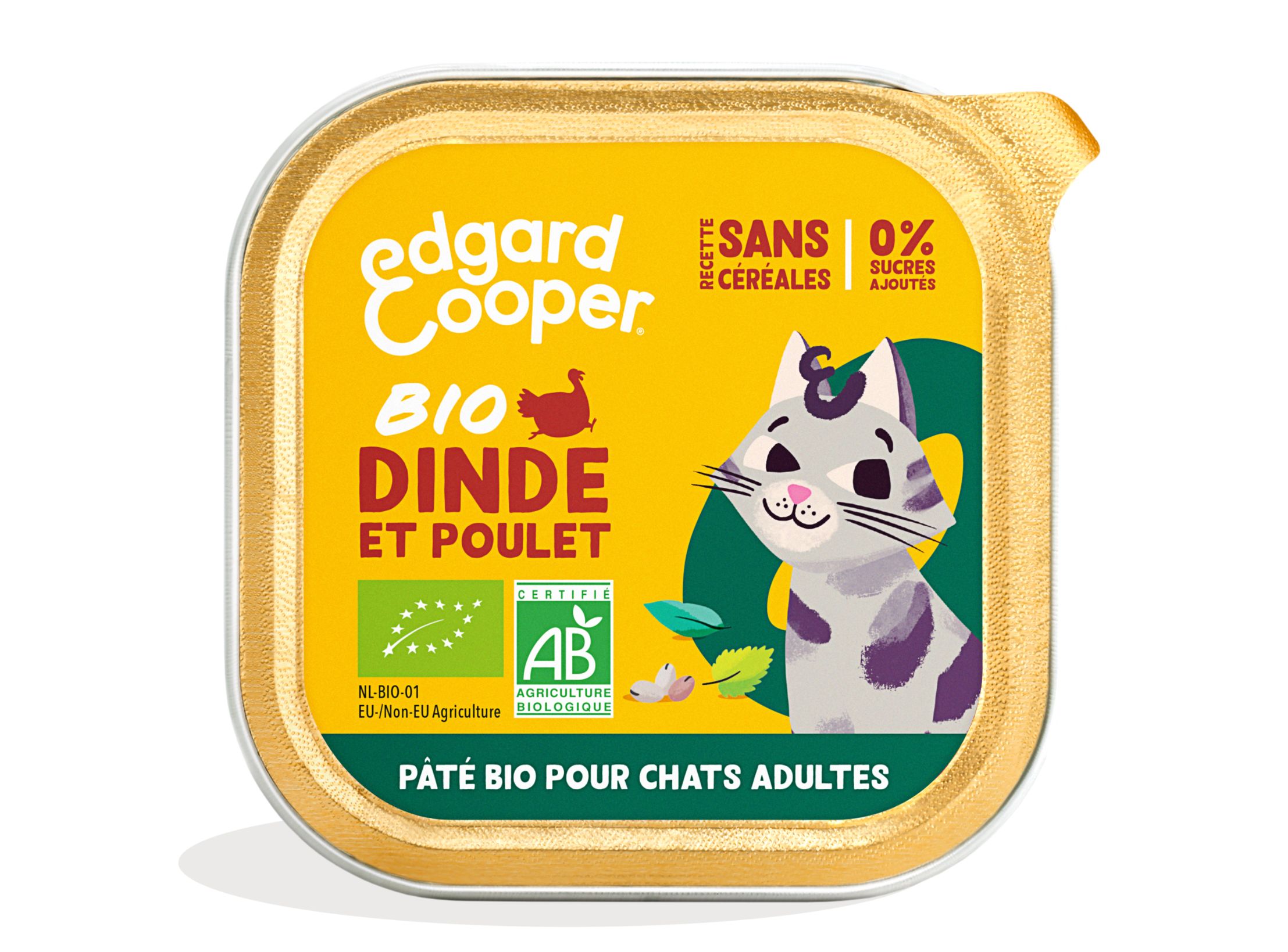 Edgard Cooper - Edgard Cooper - Pâtée Sans Céréales Dinde & Poulet pour Chat 85g