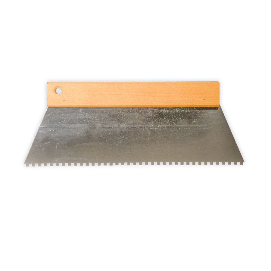 8 mm Zahnkelle, Edelstahl-Glättekelle, (280 x 100 mm) Profi-Edelstahl