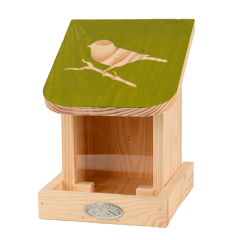 Best For Birds - Mangeoire silo en bois Pochoir