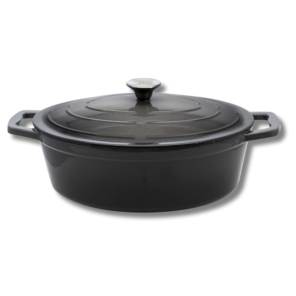 Cocotte Signature en fonte émaillée ovale 27 cm bleu Minéral