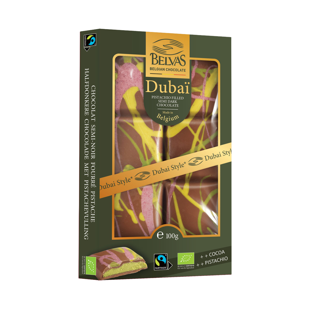 Lubrifiant Intime Eros Dubai Saveur Chocolat Pistache - 100 Ml, Comestible, Sans Paraben - Neuf (Validité 2028)