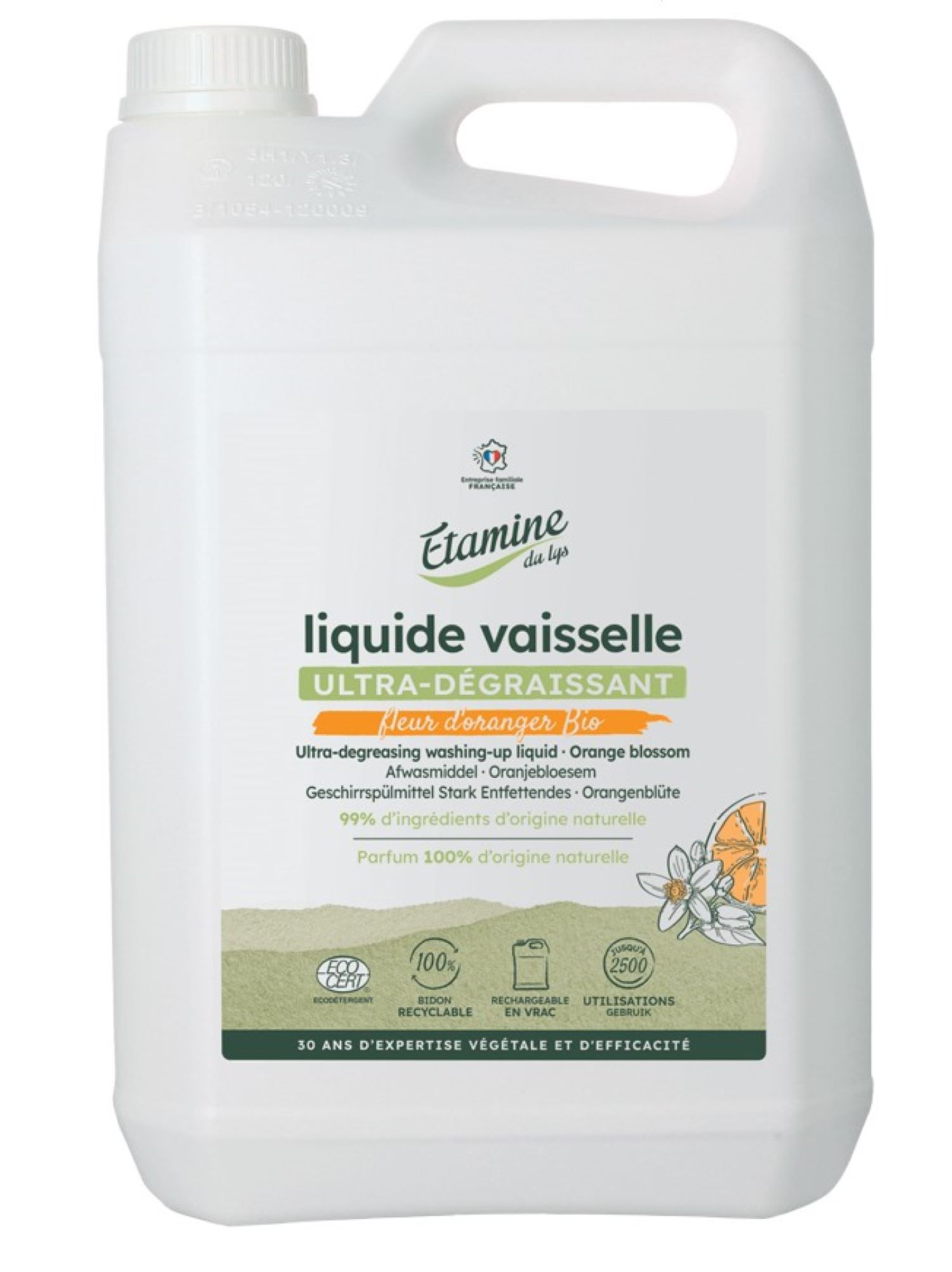 Liquide vaisselle ultra dégraissant fleur d'oranger 5L