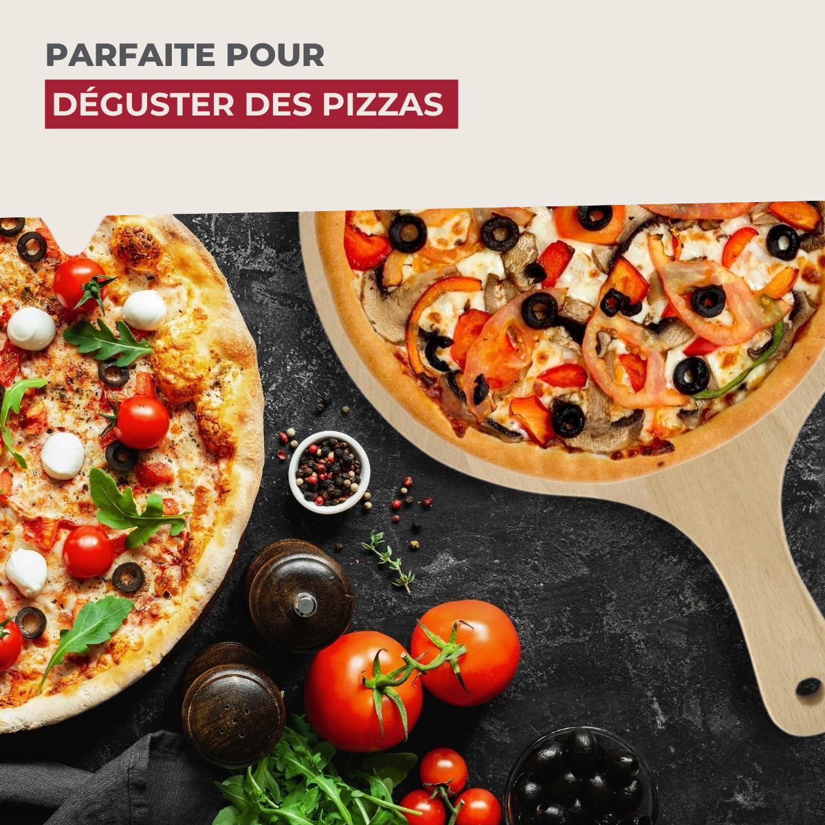 Assiette à Pizza Bütic 60 Cm Avec Poignée Creuse Hêtre FSC - Planche Tarte Flambée Gâteau Oignon
