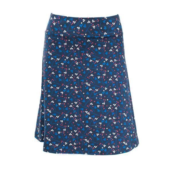Jupe longue bleue marine imprim fleurs | Greenweez