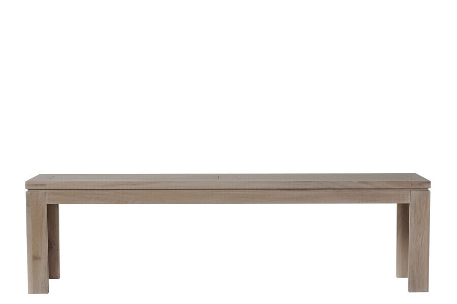 Banc en bois massif chêne blanchi L160 - BOSTON | Greenweez