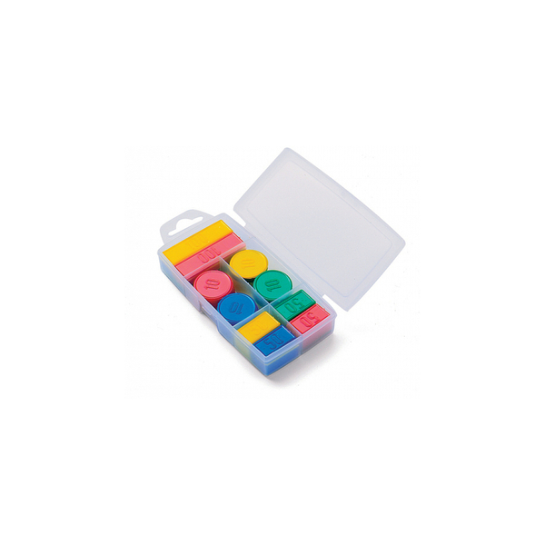 La Ducale – Boîte De 100 Jetons De Couleur (bleu, Rouge, Jaune, Vert, Blanc) – Format Voyage Pour Poker, Belote, Tarot, Nain Jaune