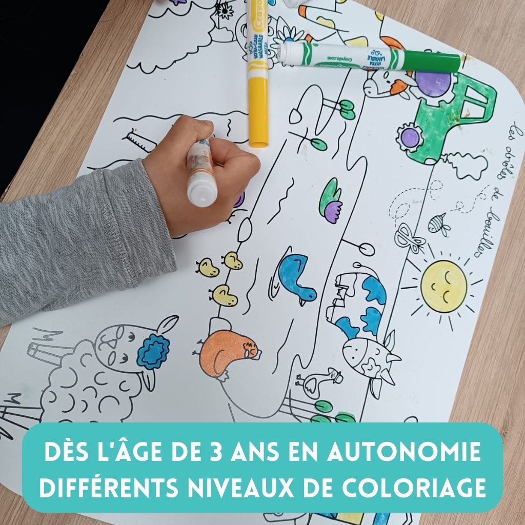 Set De Table à Colorier Réutilisable – Ferme, 40x30 Cm, Lavable, Made In France, Pour Enfants - 2