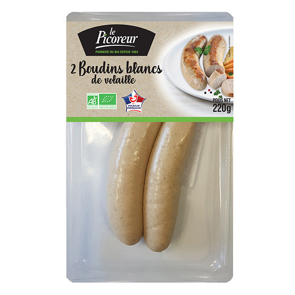 Boudins blancs de volaille origine France 220g | Greenweez