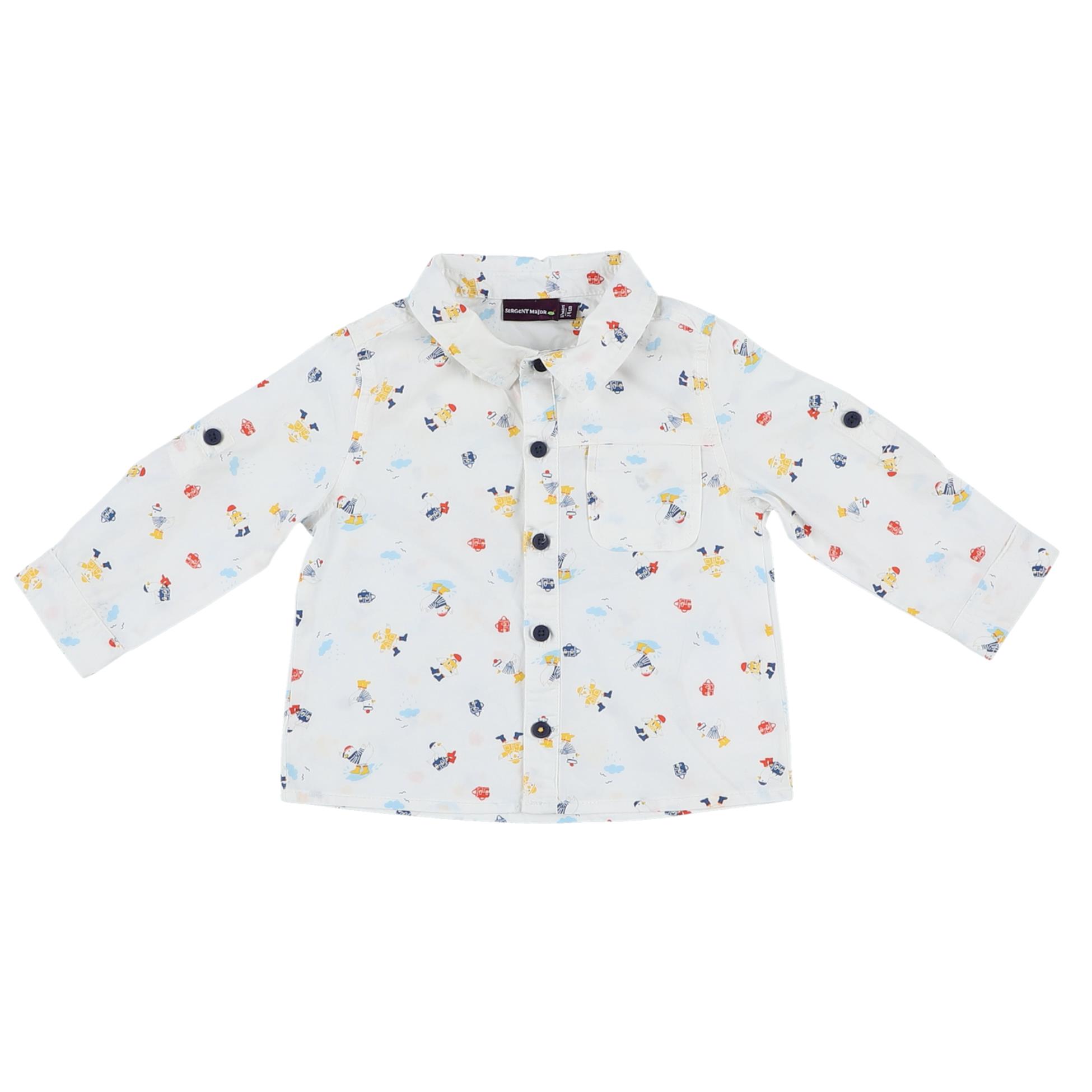 Chemisette Bébé Sergent Major 18 Mois - Beige à Fleurs, Neuve Sans étiquettes