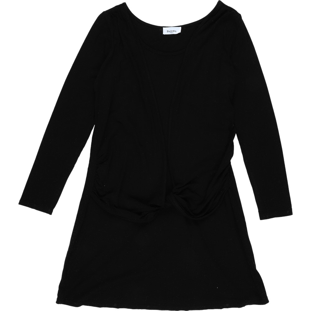 Robe forme ballon à manches courtes - Noir - Femme - 35.00