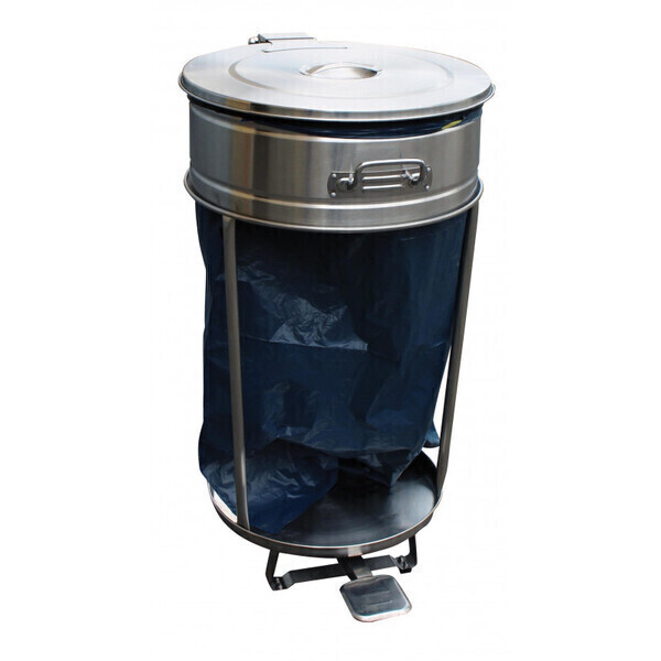 Support Sac Poubelle 120L Réglable Hinrichs – Avec Couvercle Et 2 Sacs Offerts