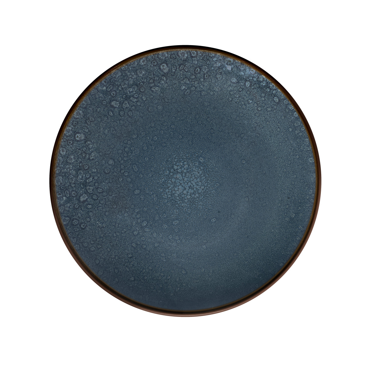 Coffret 6 Assiettes à Dessert Feeling Indigo - Grès émaillé, Diamètre 19.8 Cm, Bleu Indigo/taupe - 6