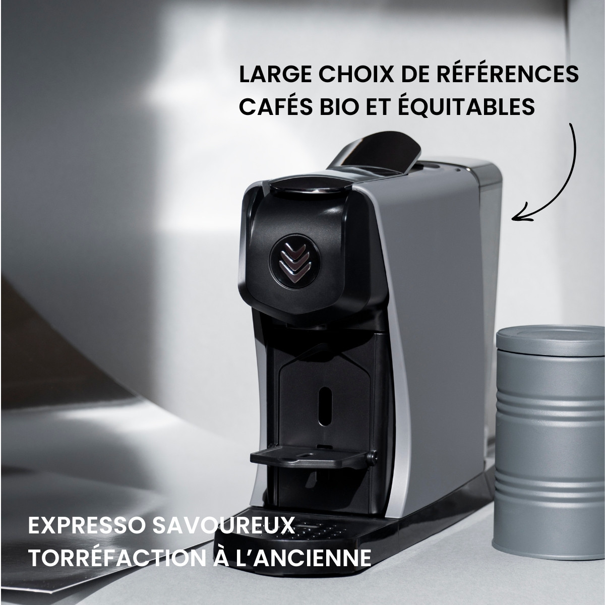Cafetière à Dosette Malongo Ek'oh – Noir, 16 Bars, Compatible Nespresso, 25 Dosettes