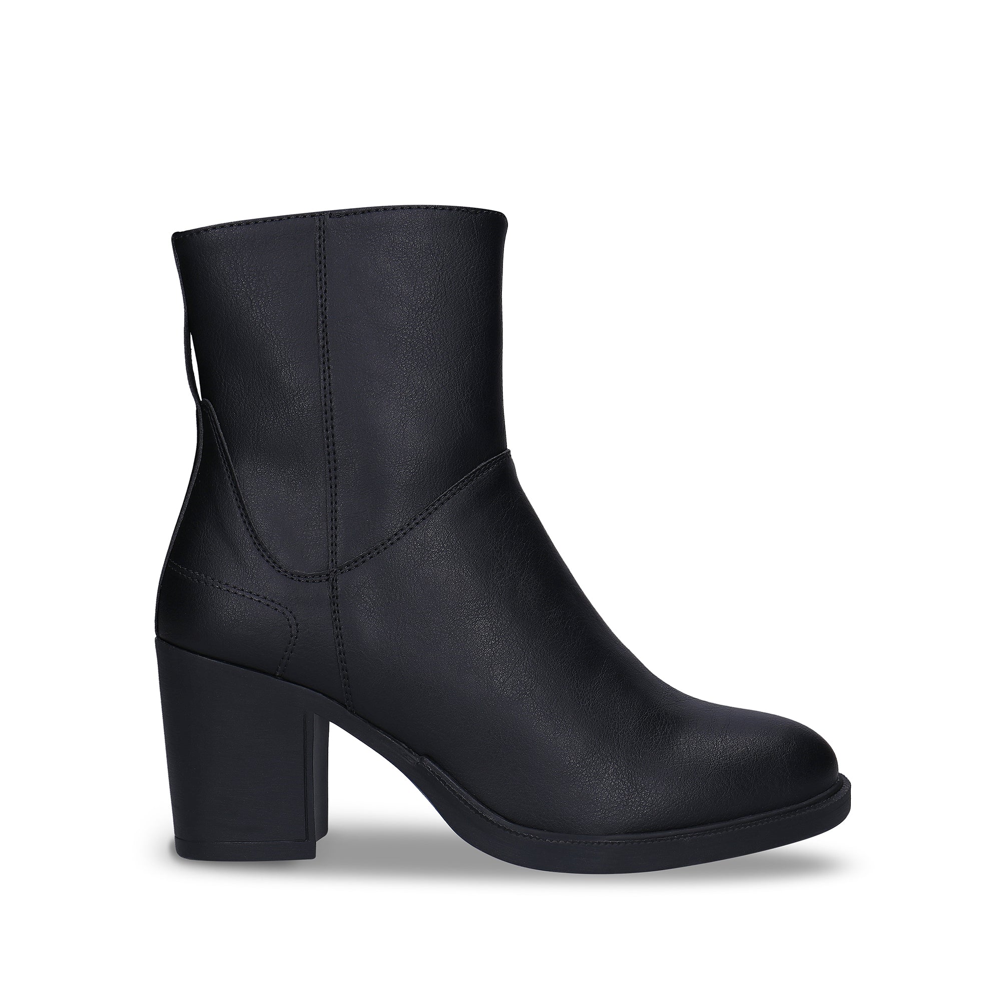 Alicia Black bottes véganes cheville à talons avec éclair | Greenweez