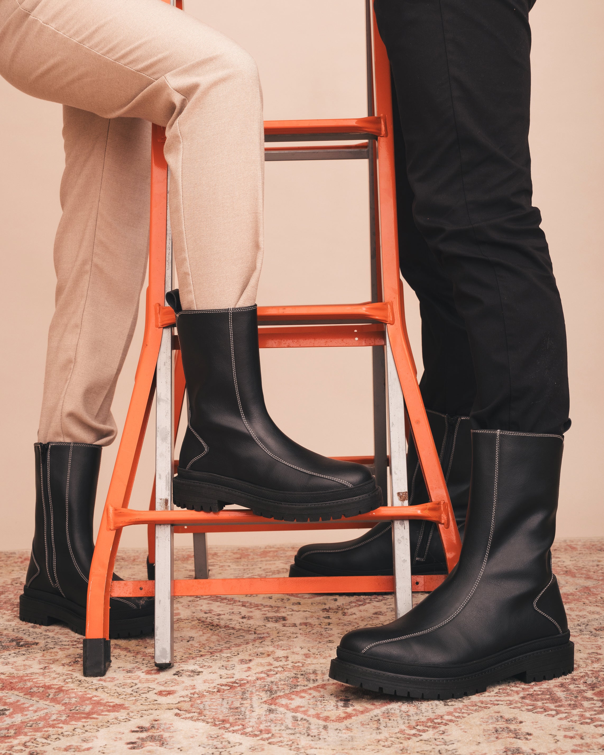 Reiko, Bottes noires mi mollet véganes unisexe Greenweez