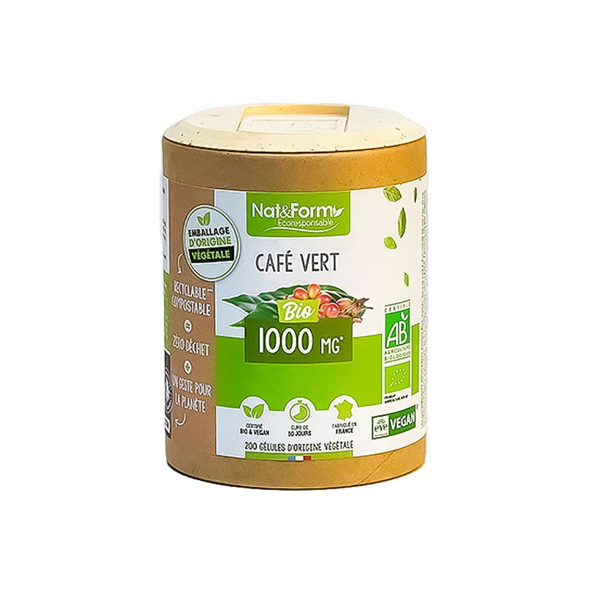 Gélules De Maté Vert 500mg – Boîte De 200 – Enveloppe Végétale – Complément Alimentaire Naturel