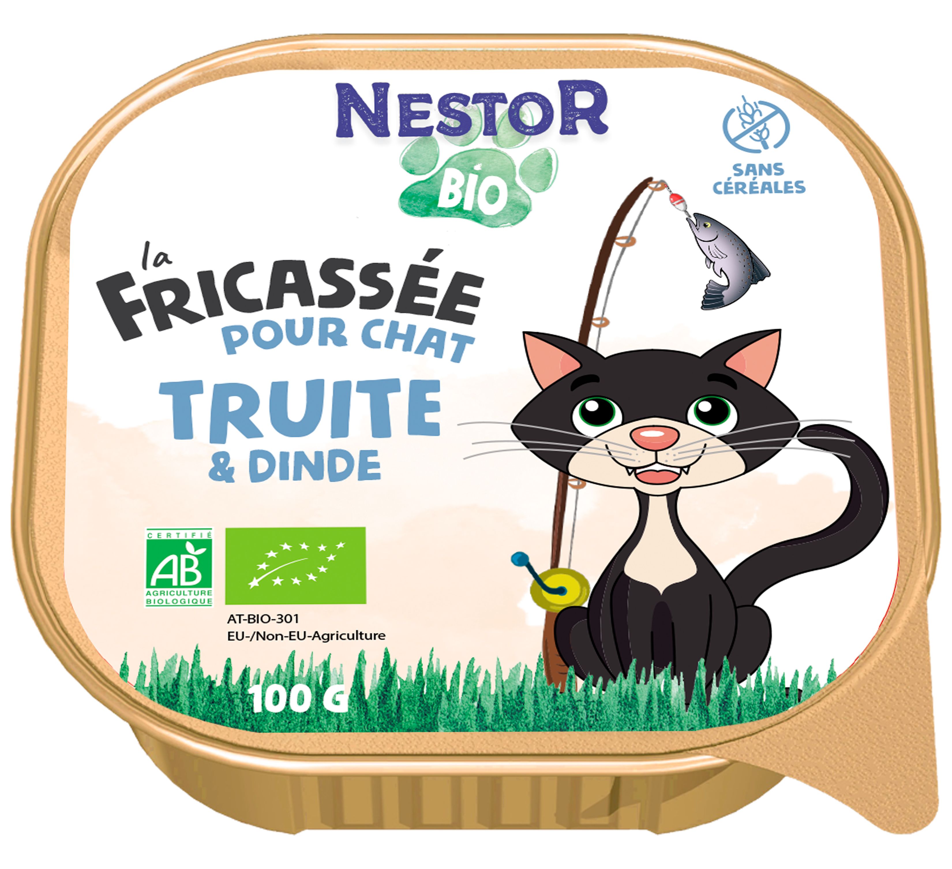 Nestor Bio - Nestor - Pâtées Sans Céréales Bio Truite & Dinde pour Chat 100g