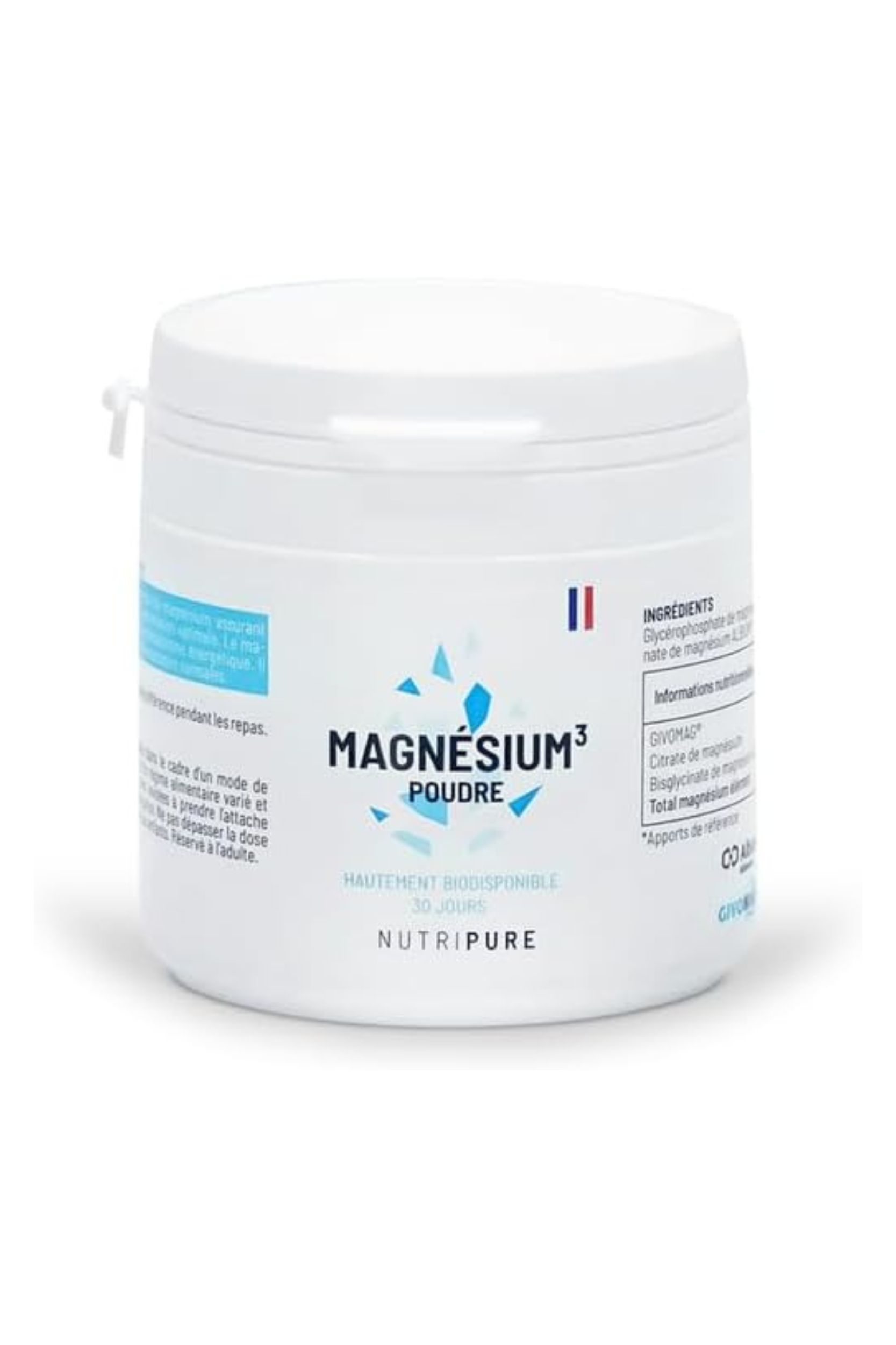 Magnésium³ NUTRIPURE En Poudre - 153 Gr, 90 Portions (3 Mois) - Neuf