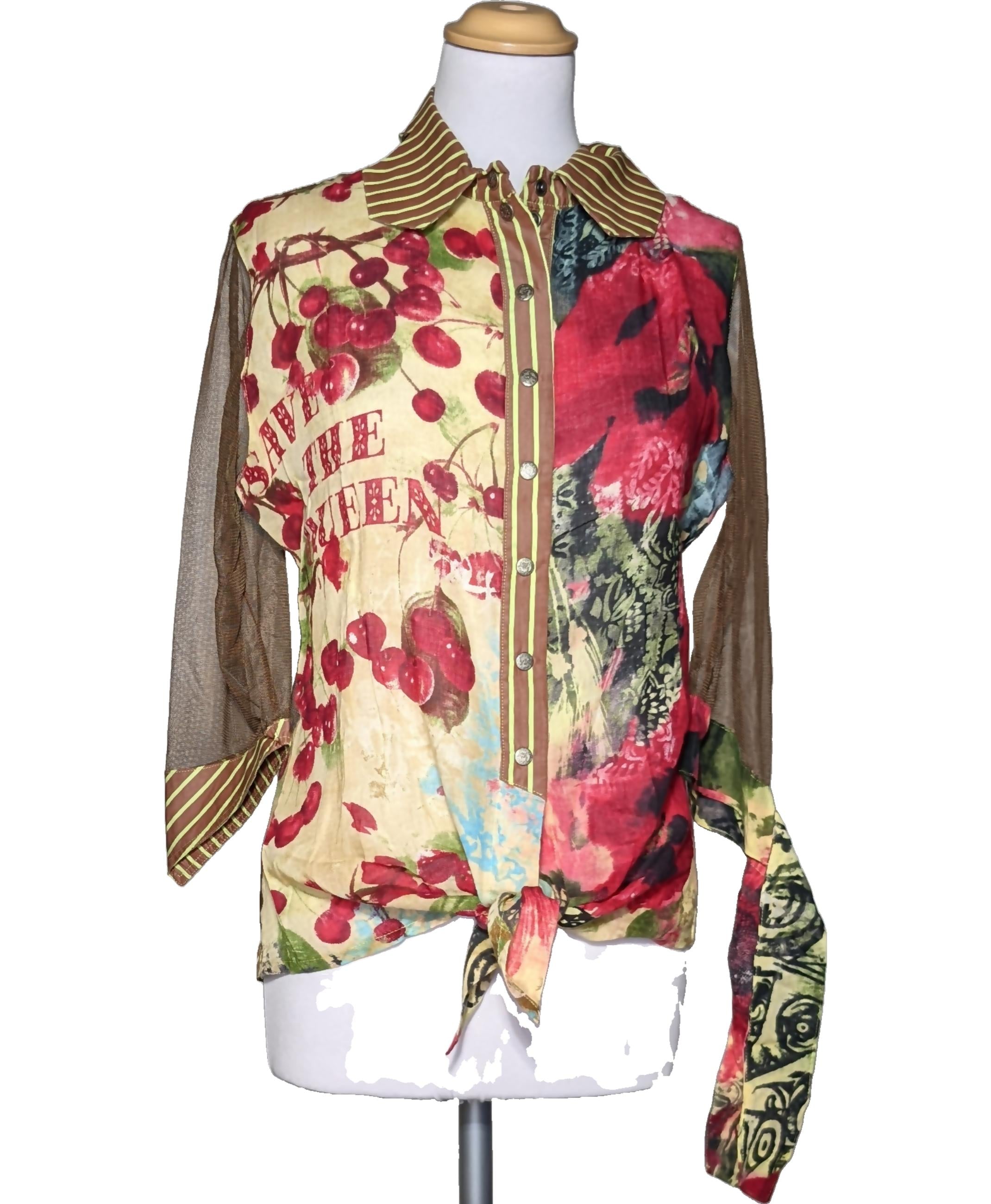 Chemisier Save The Queen Taille L (40/42) - Motif Cirque, Manches Longues, Polyester/elastanne - Occasion TBE