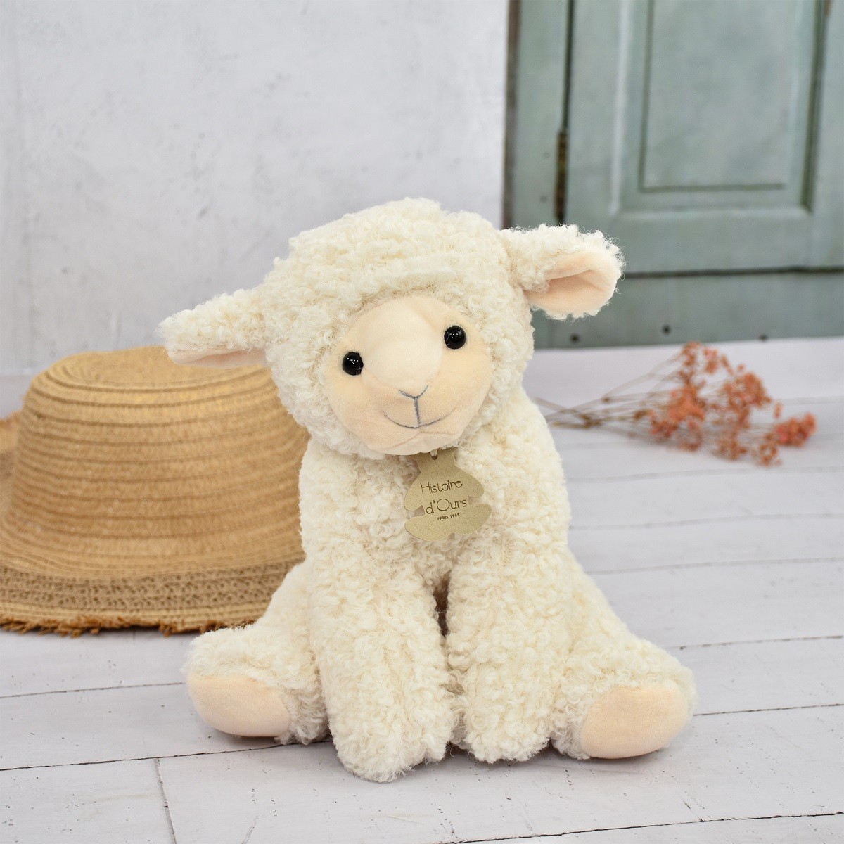Peluche Ancienne Agneau Ours Laine 1950 - Jouet Rare Allemagne - Sans Marque