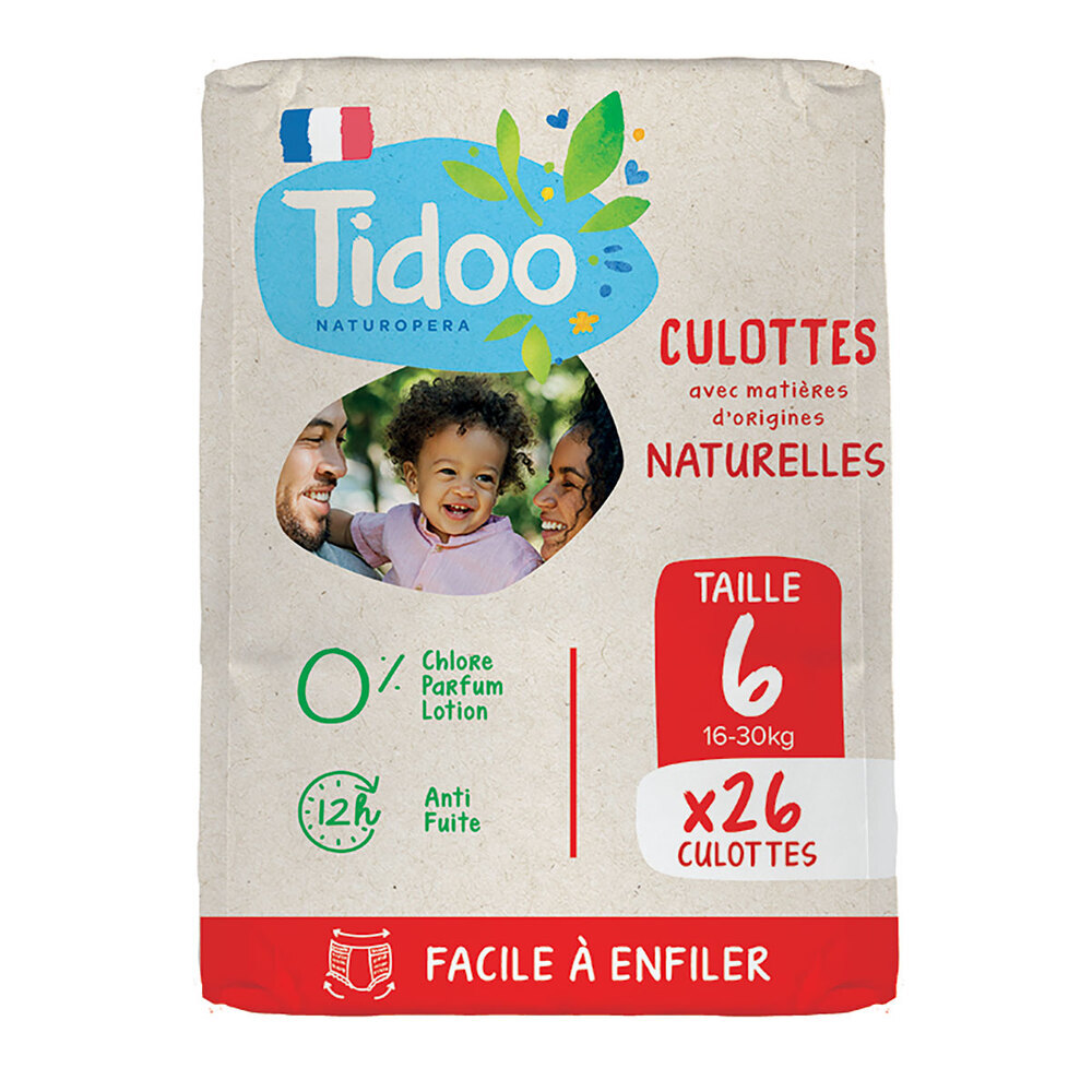 Couches écologiques Voile Naturel T6 - Paquet Géant De 34 Couches - Taille 16‑30 kg - 5