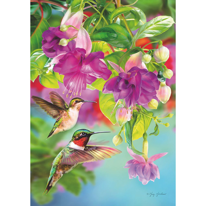 Colibri Puzzle 1000 Pièces pour Adultes Fleurs Colorées Jeu de Puzzle 1000 Pièces Loisirs Cadeau 38x26cm/1000pcs