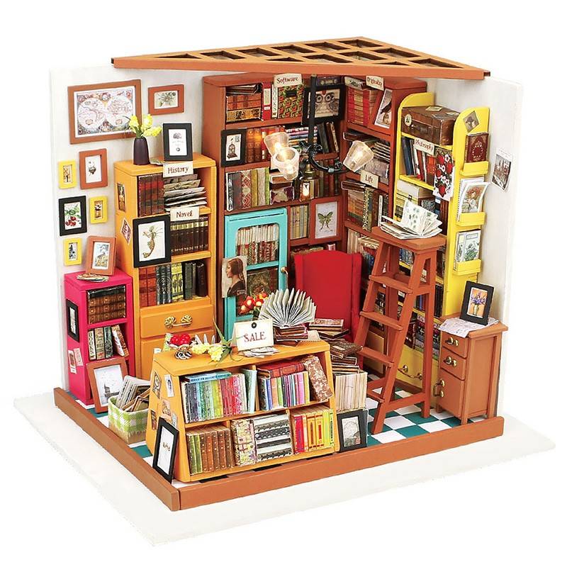 Mini Bibliothèque Suspendue JOINPAYA – Blanche – Étagère Miniature 1/12 – Bois – Pour Maison De Poupée Ou Maquette
