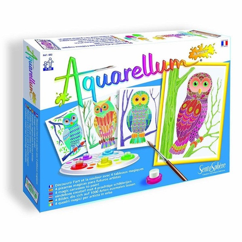 Coffret Aquarellum Junior Chatons 4 tableaux magiques - Peinture
