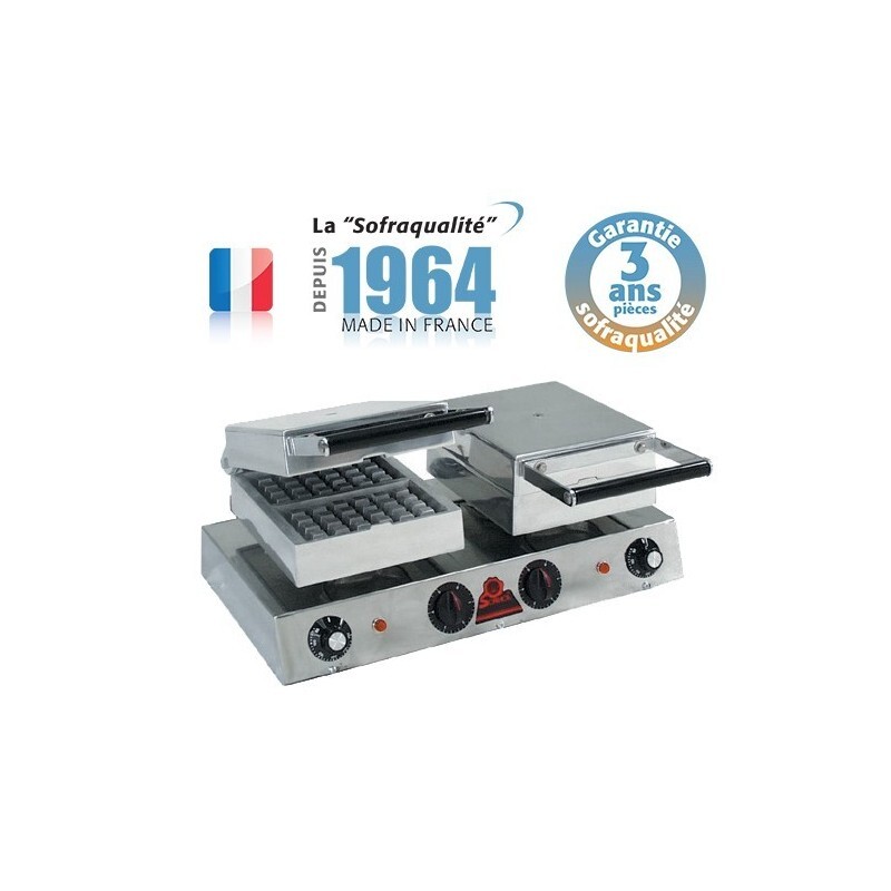 Gaufrier à épi Professionnel 4 Gaufres - Puissance 1,75 KW, Moules Profonds 30 Mm, Pour Street Food Et Cafés - 9