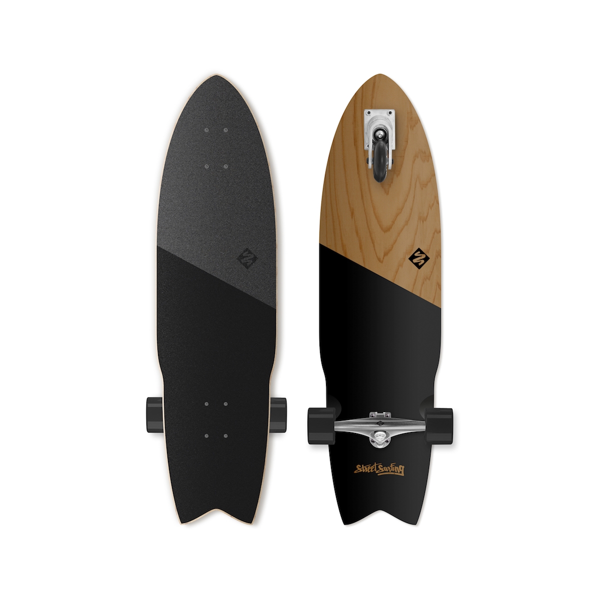 スケートボード Street Surfing SHARK ATTACK 36 KOA BLACK Street Surfing Skate Surfboard Shark Attack 36