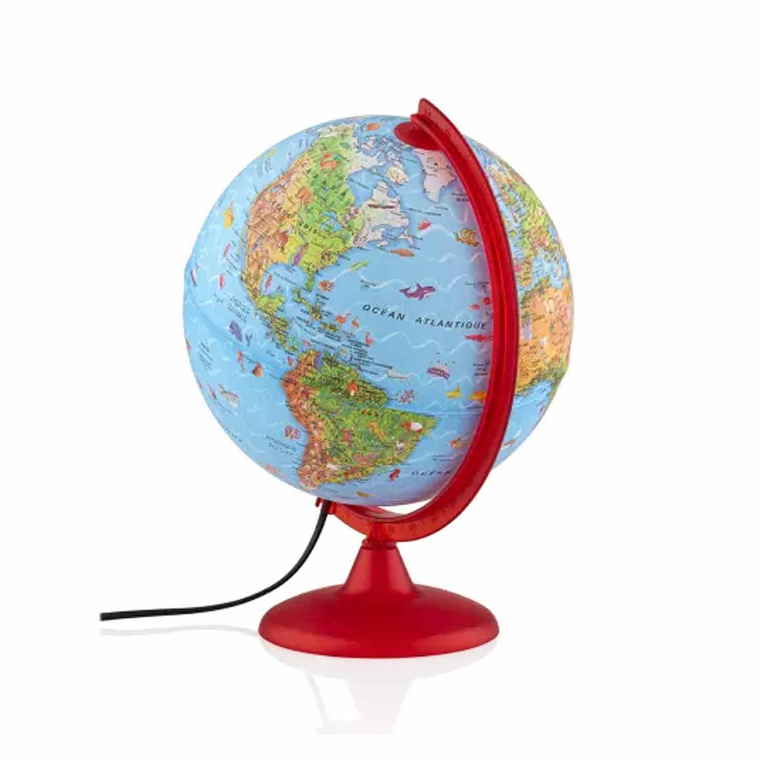 Globe terrestre lumineux interactif Ø 25 cm - Zoo | Greenweez