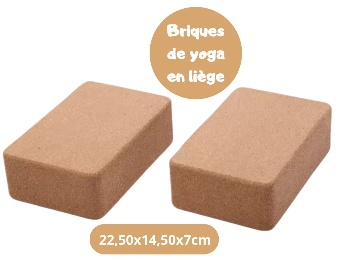 Deux XL Briques de Yoga - Liège naturel - 22,7cm x 15cm x 10cm PIERRE SPORTS Deux XL Briques de Yoga - Liège naturel - 22,7cm x 15cm x 10cm PIERRE SPORTS