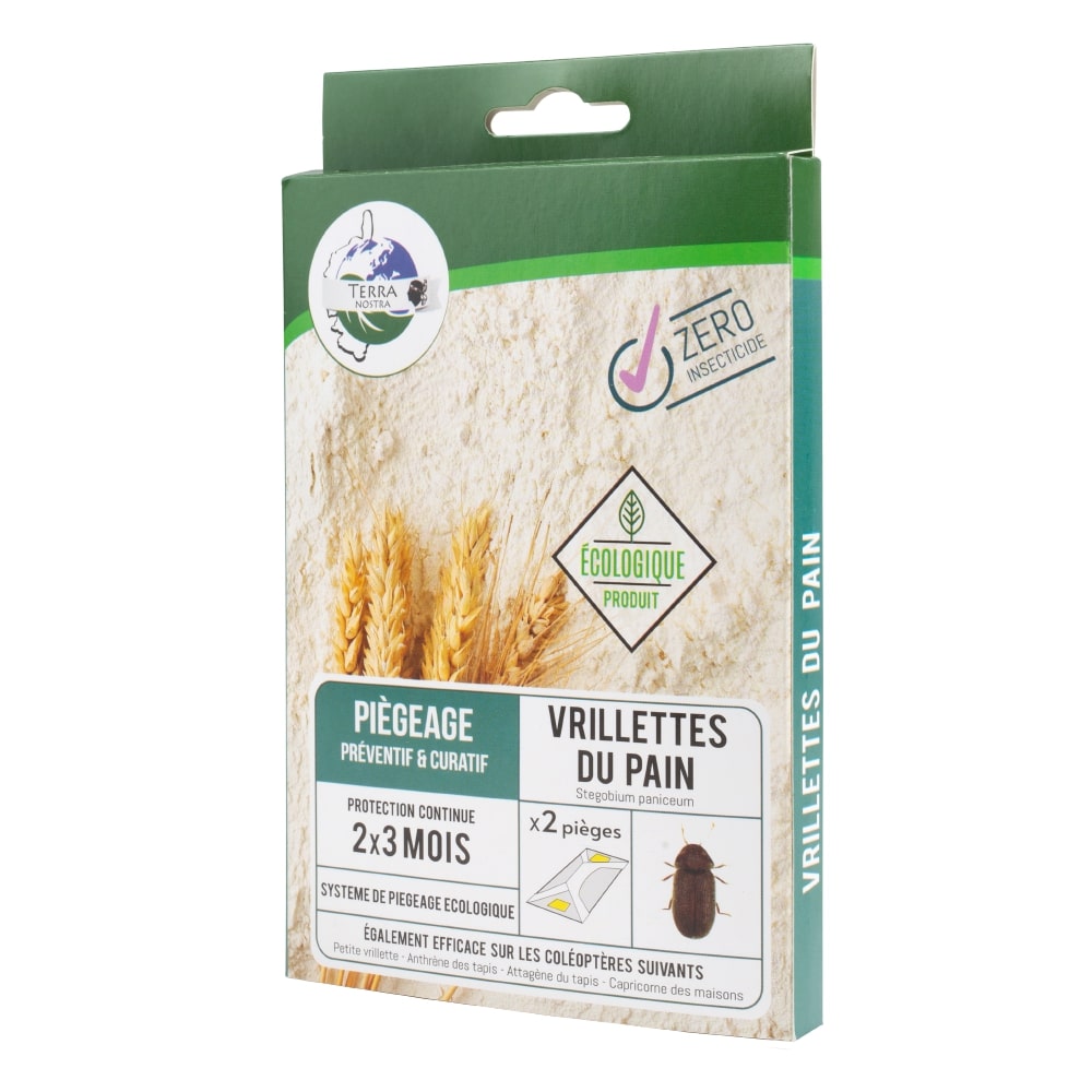 Piège à Mites Alimentaires écologique Terra Nostra - Lot De 2 Boîtes Avec Phéromones - Sans Insecticide - Actif 3 Mois - Fabriqué En UE
