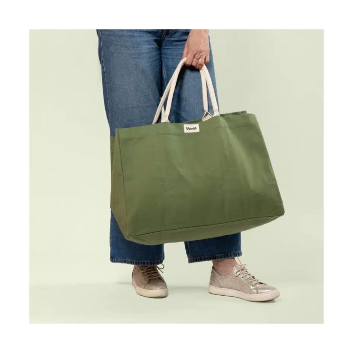 Sac cabas grand format - Vert | Greenweez