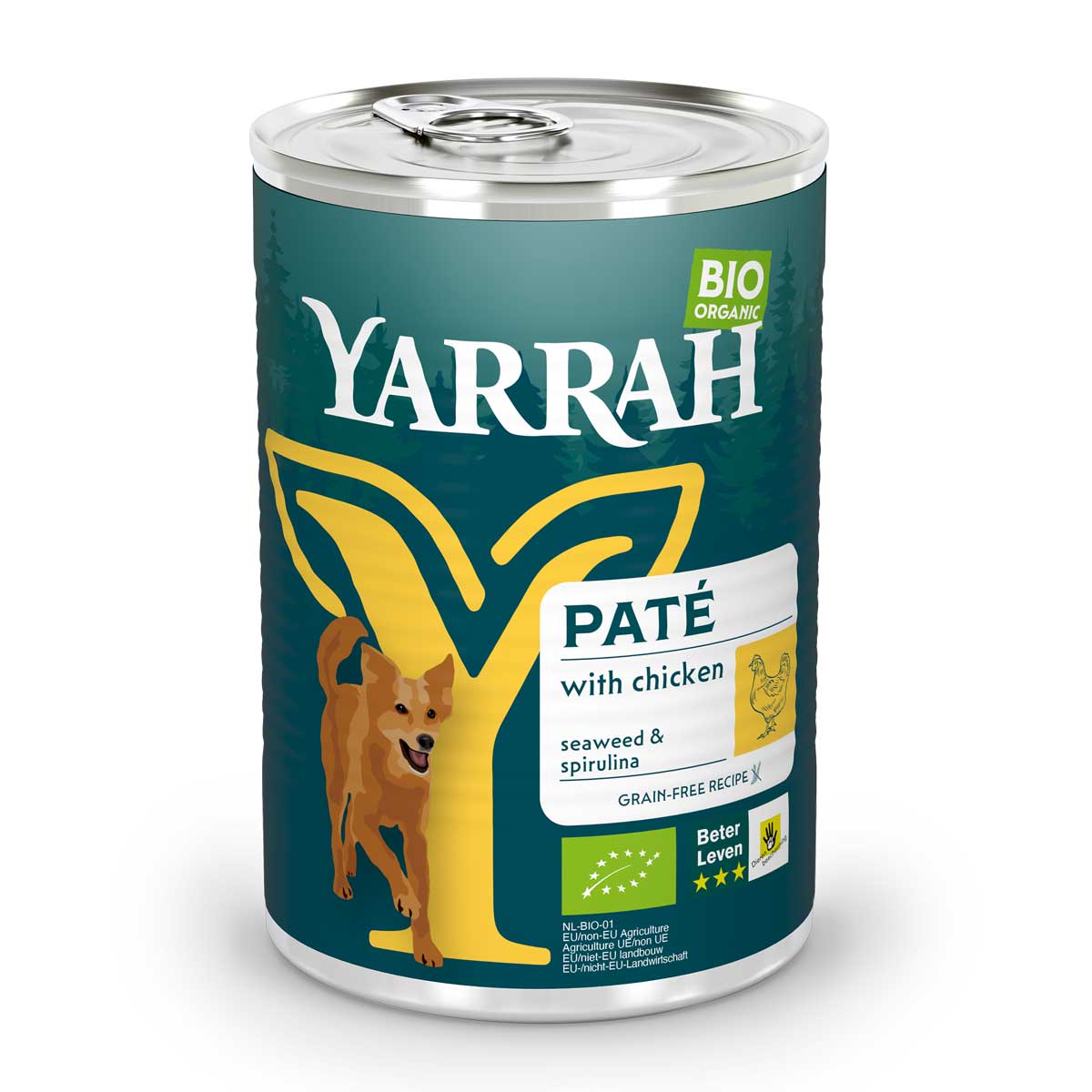 Yarrah - Pâtée pour chien boîte Poulet 400g